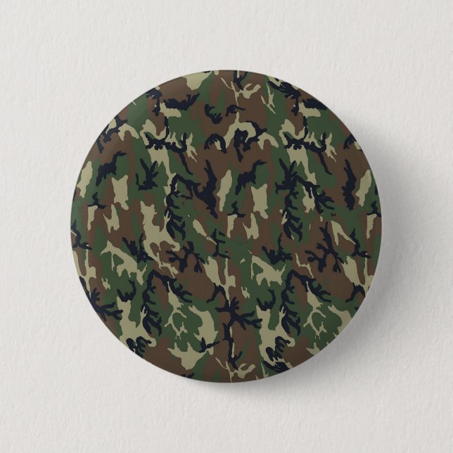 Badge Rond 5 Cm Modèle Arrière - plan de Woodland Camouflage (Devant)