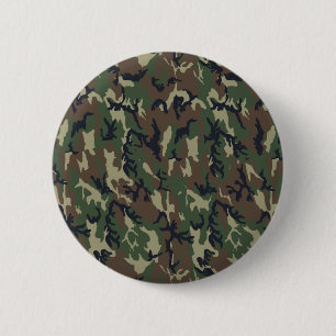 Badge Rond 5 Cm Modèle Arrière - plan de Woodland Camouflage