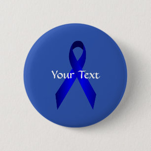 Badge Rond 5 Cm Modèle Bouton Bouton de sensibilisation Bleu