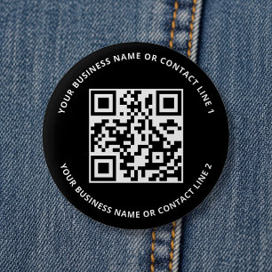 Badge Rond 5 Cm Modèle commercial de code QR noir