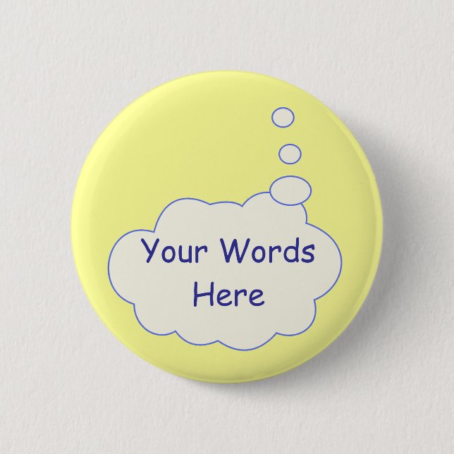 Badge Rond 5 Cm Modèle de bulle de pensée (Devant)