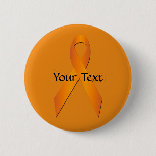 Badge Rond 5 Cm Modèle du ruban de sensibilisation à l'orange