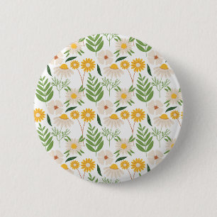 Badge Rond 5 Cm Modèle floral