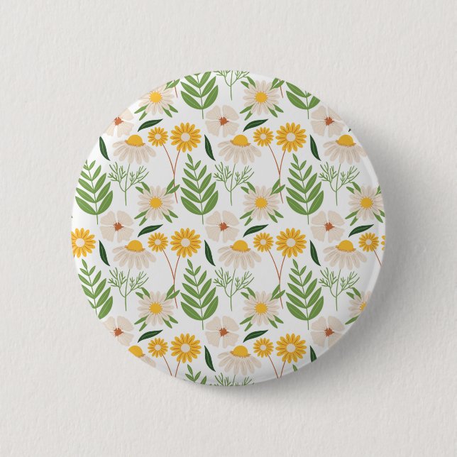 Badge Rond 5 Cm Modèle floral (Devant)
