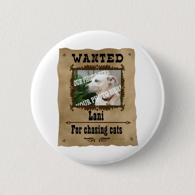 Badge Rond 5 Cm Modèle photo occidental sauvage Recherché de (Devant)