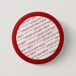 Badge Rond 5 Cm Modèle photo rouge découpé
