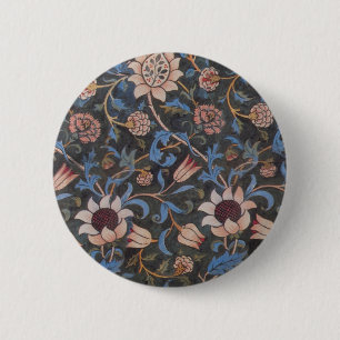 Badge Rond 5 Cm Modèle William Morris Evenlode : Vintage Moody