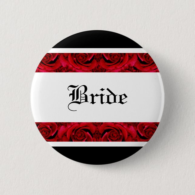 Badge Rond 5 Cm Modèles de boutons de roses rouges - (Devant)