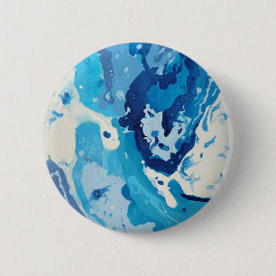 Badge Rond 5 Cm Modern abstract with pastel shades of blue ocean
