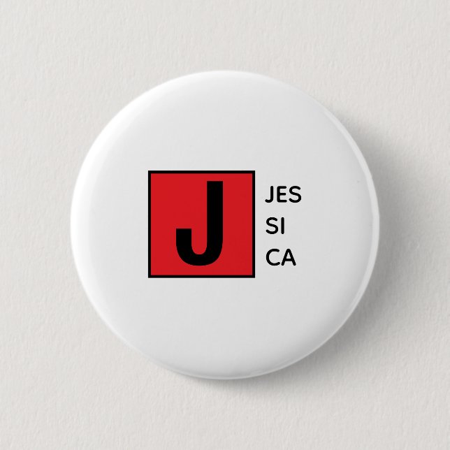 Badge Rond 5 Cm Modern Elegant Plain Professional Name Monogram (Devant)