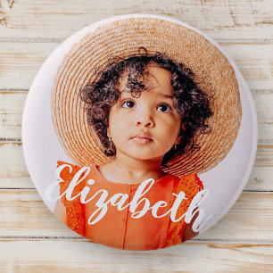 Badge Rond 5 Cm Modern Simple Script Ajouter votre nom et photo