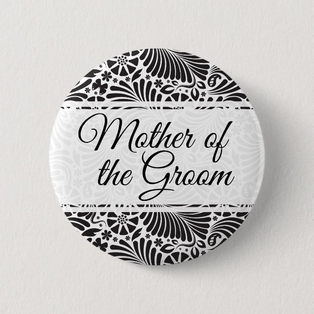 Badge Rond 5 Cm Moderne Baroque Floral Mère de la Salle (Devant)