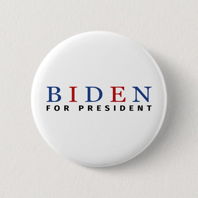Badge Rond 5 Cm Moderne bleu rouge Joe Biden Président (Devant)