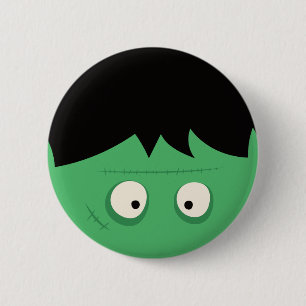 Badge Rond 5 Cm Moderne Cute Frankenstein Monster Halloween