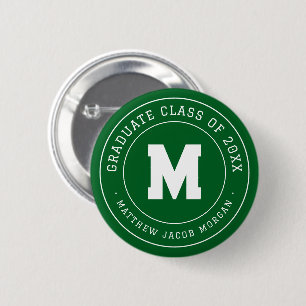 Badge Rond 5 Cm Moderne Monogramme Diplômé Promotion 20XX Personna