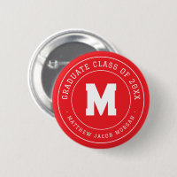 Moderne Monogramme Diplômé Promotion 20XX Sur Mesu