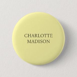Badge Rond 5 Cm Moderne Simple Crème Minimaliste Élégant Nom