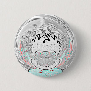 Badge Rond 5 Cm Moderne Urban Ash Gris Flora Abstrait Motif Art