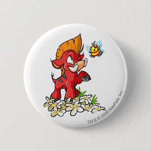 Badge Rond 5 Cm Moehog rouge et bourdonnement
