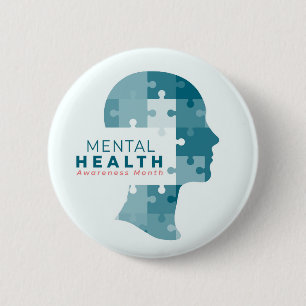 Badge Rond 5 Cm Mois de la sensibilisation à la santé mentale