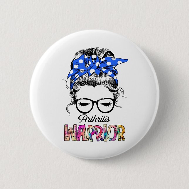 Badge Rond 5 Cm Mois de la sensibilisation à l'arthrite Cadeaux au (Devant)