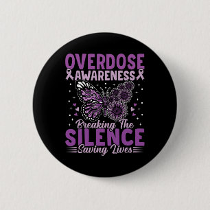 Badge Rond 5 Cm Mois de la sensibilisation aux surdoses Dépendance
