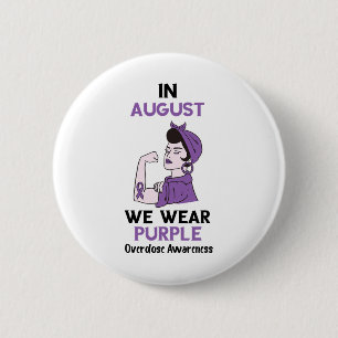Badge Rond 5 Cm Mois de la sensibilisation aux surdoses Ruban viol
