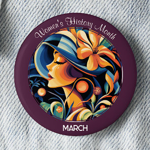 Badge Rond 5 Cm Mois de l'histoire des femmes Violet