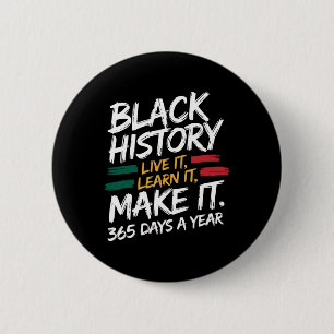 Badge Rond 5 Cm Mois de l'histoire des Noirs 2025 Vivez-la Apprene