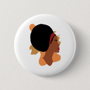 Badge Rond 5 Cm Mois de l'histoire des Noirs Minimaliste Reine Mél