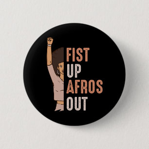 Badge Rond 5 Cm Mois de l'histoire des Noirs Poing en l'air Afros