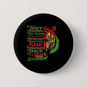 Badge Rond 5 Cm Mois de l'histoire des Noirs Tigre Africain Coloré