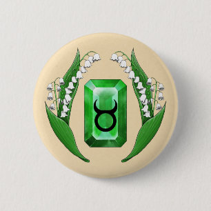 Badge Rond 5 Cm Mois de naissance mai Taurus