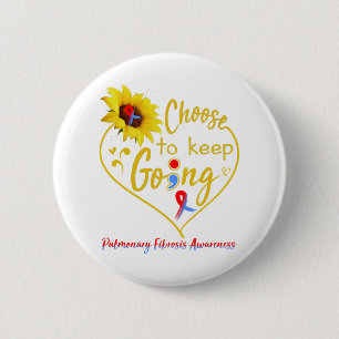Badge Rond 5 Cm Mois de sensibilisation à la fibrose pulmonaire C