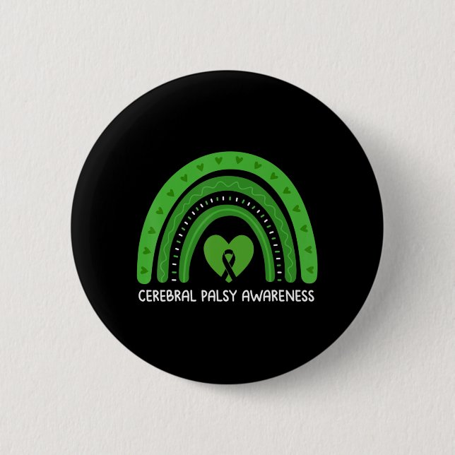 Badge Rond 5 Cm Mois de sensibilisation à la paralysie cérébrale R (Devant)