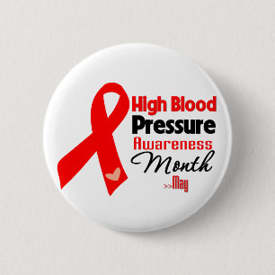 Badge Rond 5 Cm Mois de sensibilisation à la pression artérielle é