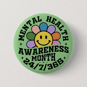 Badge Rond 5 Cm Mois de sensibilisation à la santé mentale