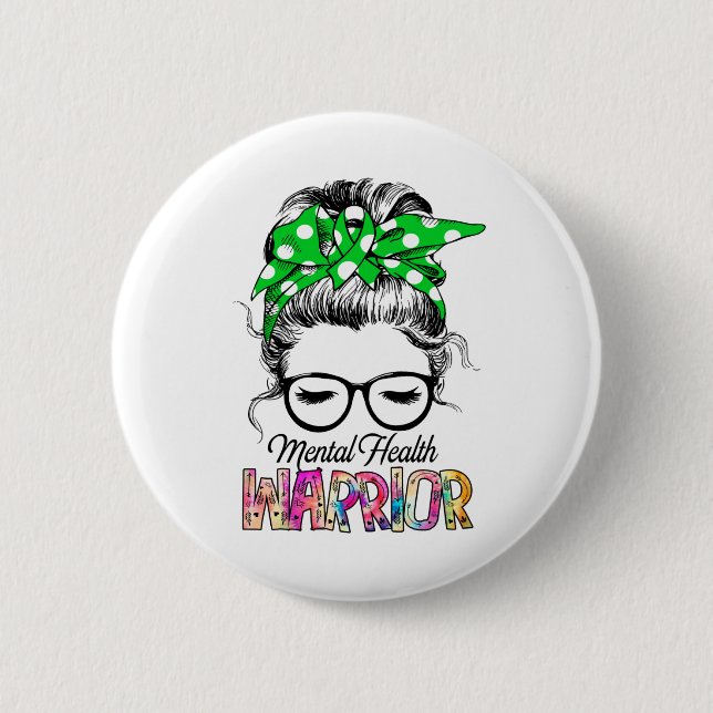 Badge Rond 5 Cm Mois de sensibilisation à la santé mentale Cadeaux (Devant)
