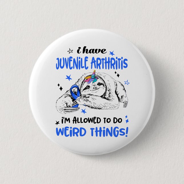 Badge Rond 5 Cm Mois de sensibilisation à l'arthrite juvénile Cade (Devant)