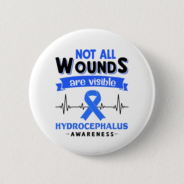 Badge Rond 5 Cm Mois de sensibilisation à l'hydrocéphalie Cadeaux  (Devant)