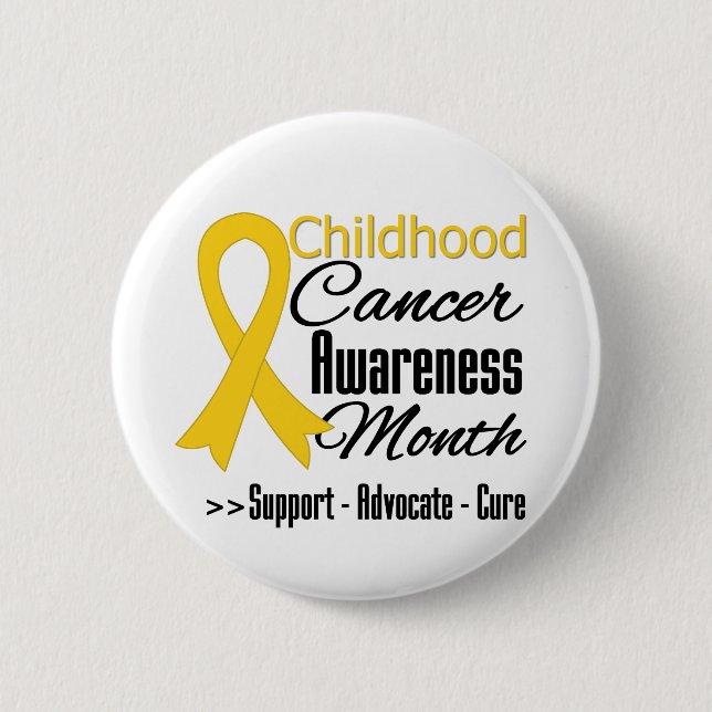Badge Rond 5 Cm Mois de sensibilisation au cancer chez l'enfant Ru (Devant)