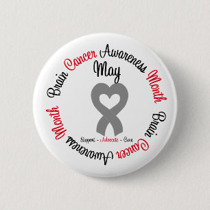Badge Rond 5 Cm Mois de sensibilisation au cancer du cerveau