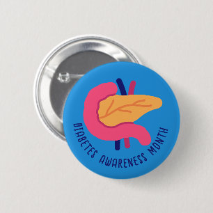 Badge Rond 5 Cm Mois de sensibilisation au diabète