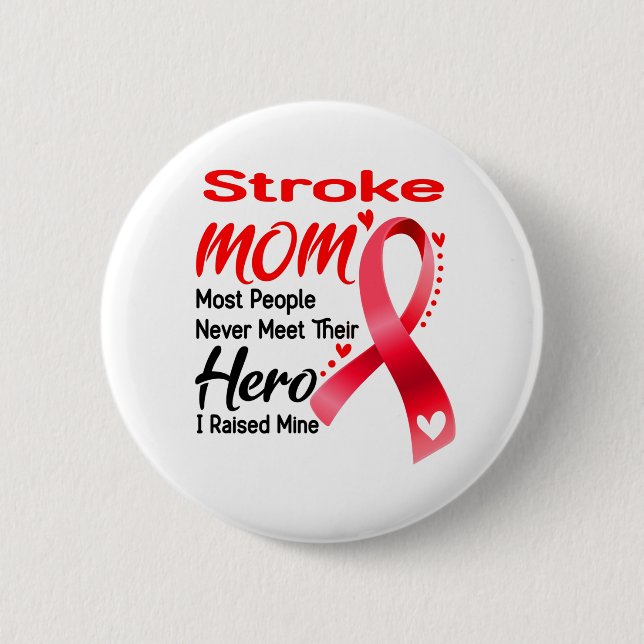 Badge Rond 5 Cm Mois de sensibilisation aux accidents vasculaires  (Devant)