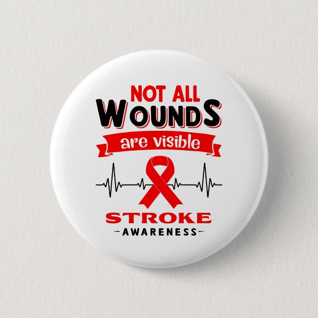 Badge Rond 5 Cm Mois de sensibilisation aux accidents vasculaires  (Devant)