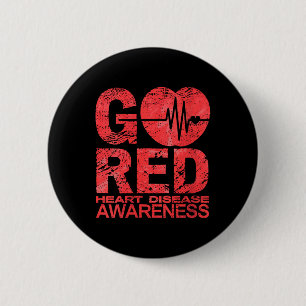 Badge Rond 5 Cm Mois De Sensibilisation Aux Maladies Cardiaques De