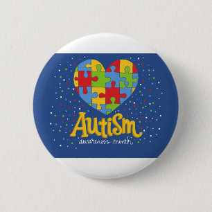 Badge Rond 5 Cm mois de sensibilisation sur l'autisme