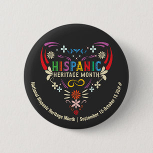 Badge Rond 5 Cm Mois du patrimoine hispanique Hispanique Amérique 