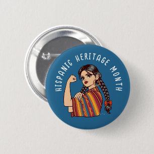 Badge Rond 5 Cm Mois du patrimoine hispanique Sarape