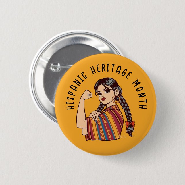Badge Rond 5 Cm Mois du patrimoine hispanique Sarape (Devant & derrière)